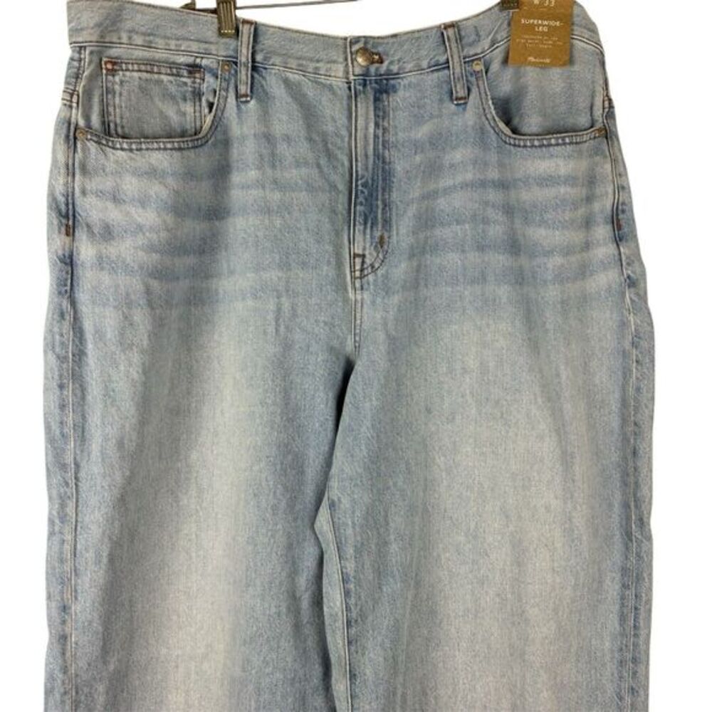 Madewell Superwide-Leg Jeans Ahern Wash Airy Denim Light Wash Womans Sz 33 NWT - Picture 6 of 9